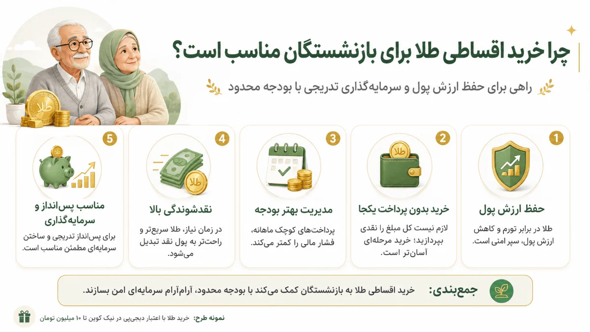 چرا خرید اقساطی طلا برای بازنشستگان