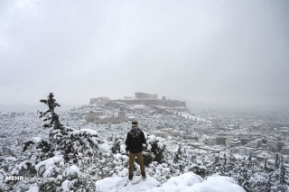 بارش شدید و کم سابقه برف در یونان